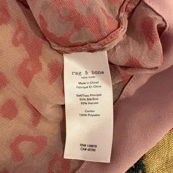 Rag & Bone Pink Patterned Blouse - Picture 5 of 9